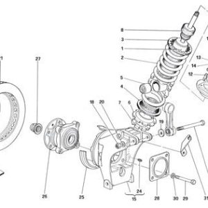 Complete rear hub with bearing Ferrari 348 157900
