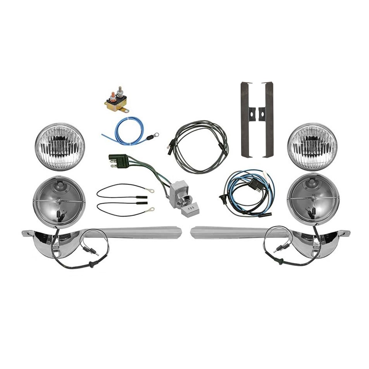 701332nebelscheinwerferkomplettsatz65beibandtachometer1-1 Kit completo luces antiniebla delanteras Ford Mustang 1965 - Imagen 1