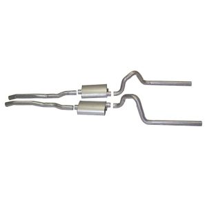 Sistema de escape completo Ford Mustang 65-70, 2-1 / 4 pulgadas con turbocompresores