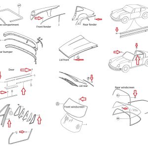 Kit gomas de carrocería para Porsche 911 Targa 1974 - 1985