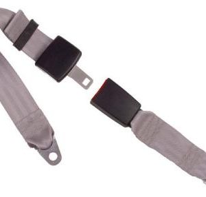 Cinturón clásico estático 2 puntos. Hebilla de plástico con pulsador vertical standard