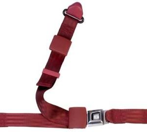 Classic static 3-point seat belt. Metal buckle with push button