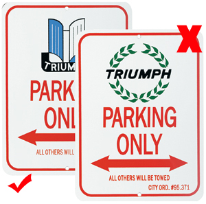 Placa Parking Triumph azul