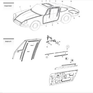 Kit gomas de carroceria para Porsche 911 Coupe  1969 - 1973